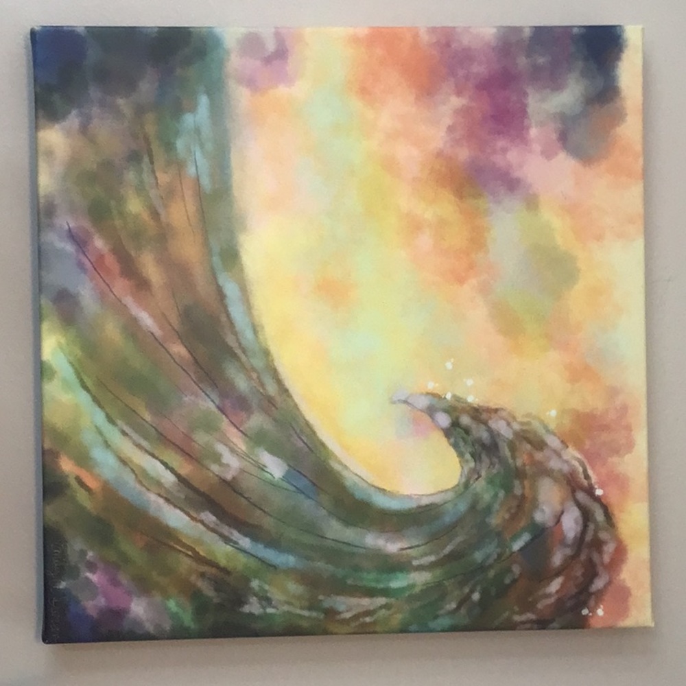 The Wave, Digital Watercolor Art